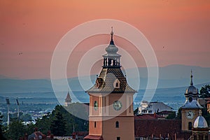 Sunset with towers