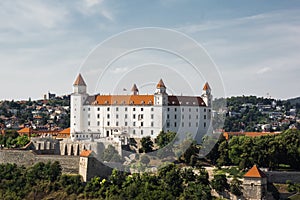 Západ slunce Bratislavský hrad slavná památka slovenska