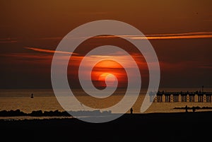 Sunset from Brighton Beach, New York City