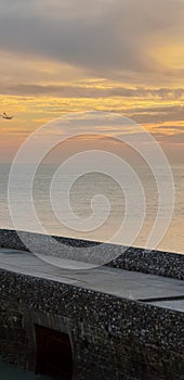 Sunset Brighton sea pier silent