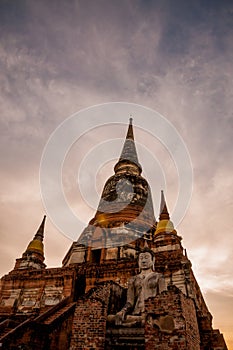 Sunset and Buddha statue AYUTTHAYA Thailand
