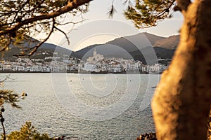 Sunset in Cadaques, in a calm day of winter