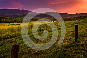 Sunset at Cade's Cove, Great Smoky Mountains National Park, Tenn