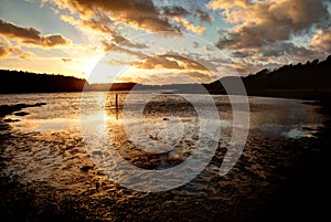 Sunset on the Cae Glass Nature reserve Beach