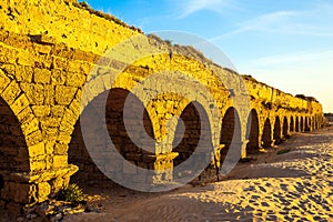 Sunset in Caesarea on the shores