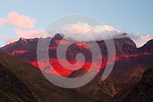 Sunset Cajon del Maipo, Chile