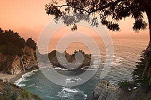 Sunset at the California beach