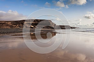 sunset on the canary beach of Garcey