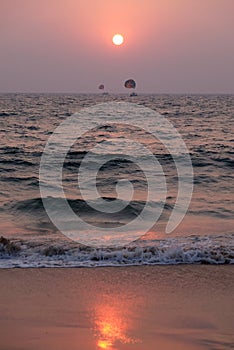 Sunset at Candolim Beach, Goa, India