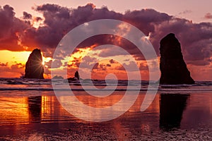 Sunset at Cannon Beach Oregon