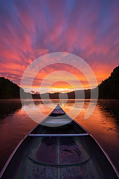 Sunset from canoe