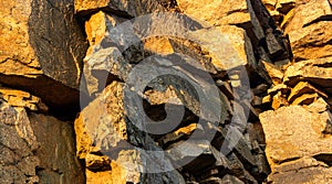 Sunset canyon stone or rock wall texture