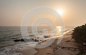 Sunset on Cape Coast beach, Ghana