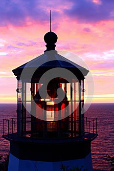 Sunset at Cape Mears Lighthouse on the Oregon Coast