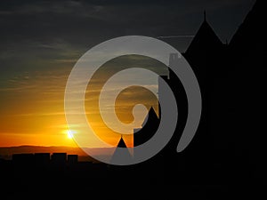 Sunset Carcassonne castle