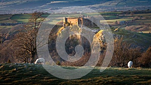 Sunset at Carreg Cennen Castle