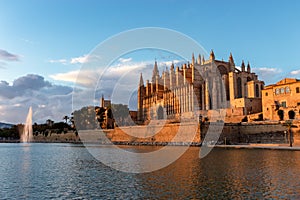 Sunset on the Cathedral of Palma de Mallorca