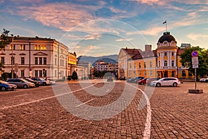 Sunset in the center of Sofia