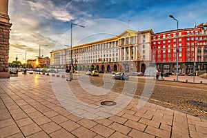 Sunset in the center of Sofia