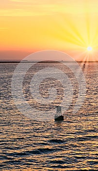 Sunset On Channel Marker