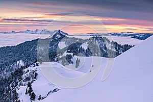 Sunset on Chartreuse Mountains