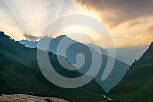 Sunset at Chitta Katha Lake Basecamp