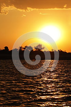 Sunset at Chobe River, Okavango Delta in Botswana