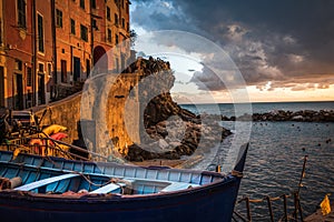 Sunset at Cinque Terre italy photo