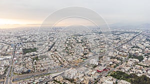 Sunset in the city of Lima