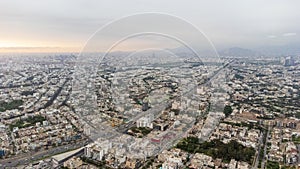 Sunset in the city of Lima