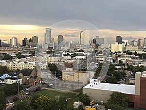 sunset in the city of New Orleans photo