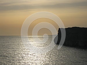 Sunset from a cliff of the Mediterranean Sea