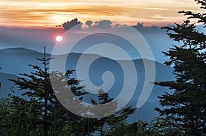 Sunset on Clingman's Dome in the Smokies photo