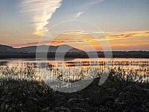 Sunset at Clooney Lake in Narin by Portnoo, County Donegal - Ireland photo