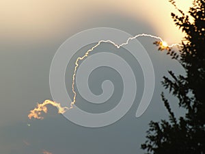 Sunset cloud with silver.lining