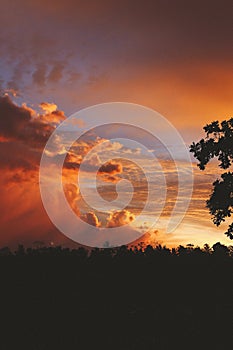 Sunset clouds bali evening