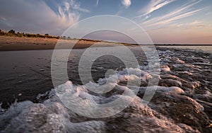 Sunset and clouds on the Baltic sea