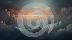 sunset in the clouds. beautiful sky background