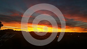 sunset clouds horizon