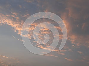 Sunset clouds in Indian Subcontinent