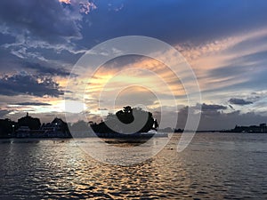 Sunset clouds at Koh Kret Island in Thailand