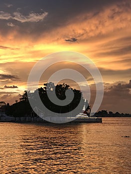 Sunset clouds at Koh Kret Island in Thailand