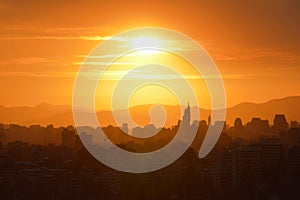 Sunset clouds and landscape