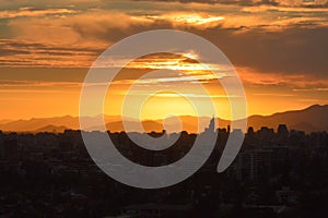 Sunset clouds and landscape