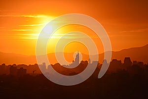 Sunset clouds and landscape