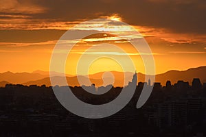 Sunset clouds and landscape