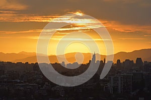 Sunset clouds and landscape