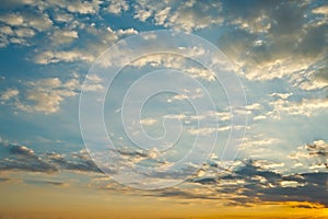 Sunset clouds and light rays