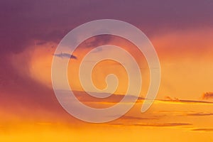 Orange Virga Sunset Clouds