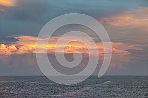 Sunset clouds over Atlantic Ocean, Miami, Florida, USA